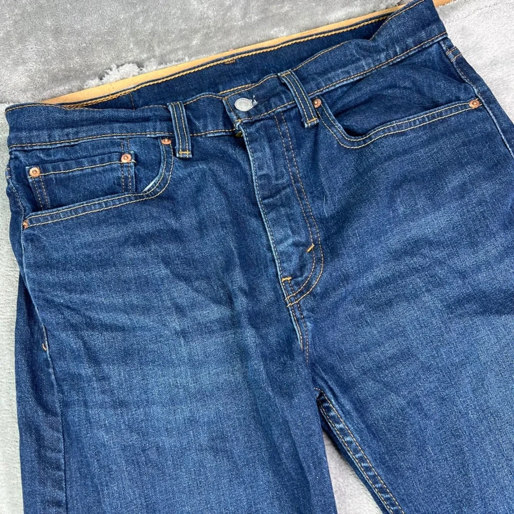 Levi's 505 Regular Fit Jeans Mens 34x34 Fits 34x36‎ Dark Wash Straight Leg Denim